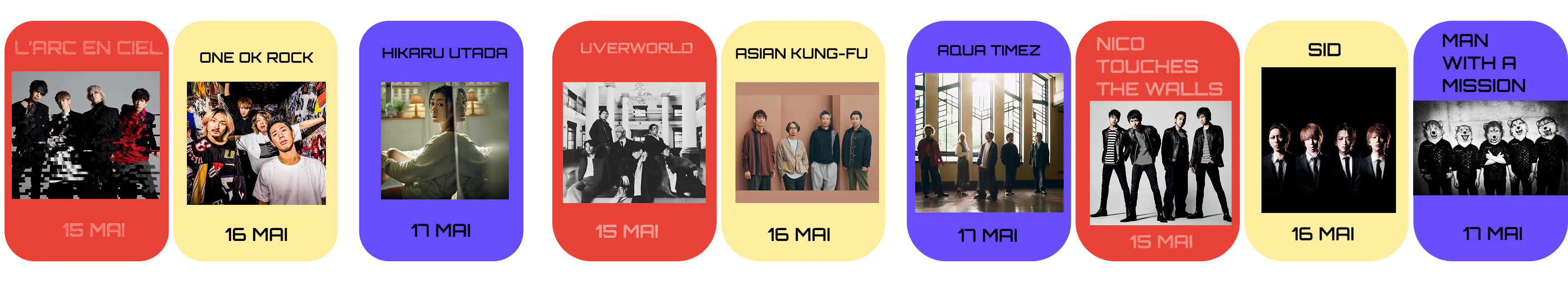 Cartes artistes - wireframe J-Rock Soundwave Festival